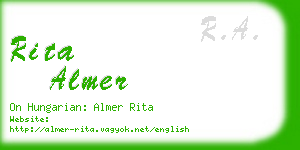rita almer business card